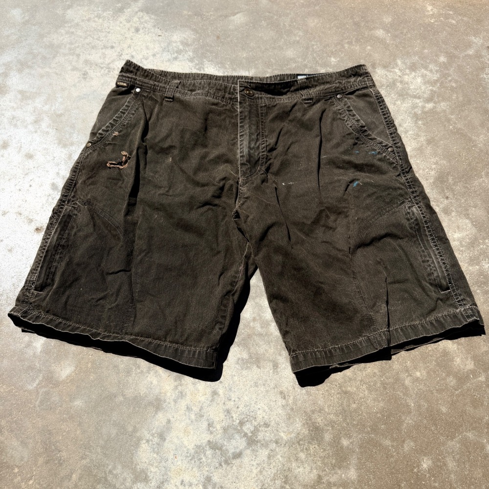 Kuhl Mens 36 Brown Patina Dye Cotton Nylon Cargo Hiking Shorts RN108846